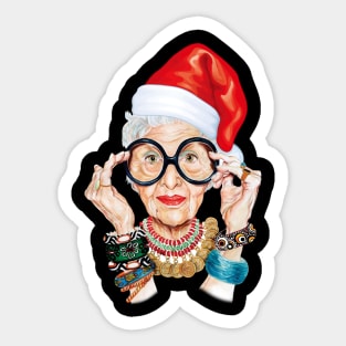 Santa Iris Apfel Christmas cartoon Sticker